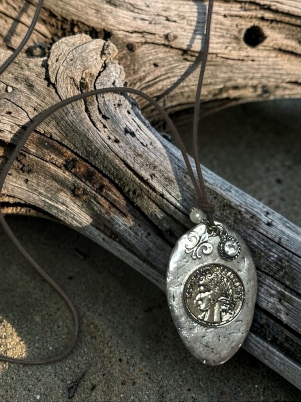 Silver Medallion Pendant Necklace